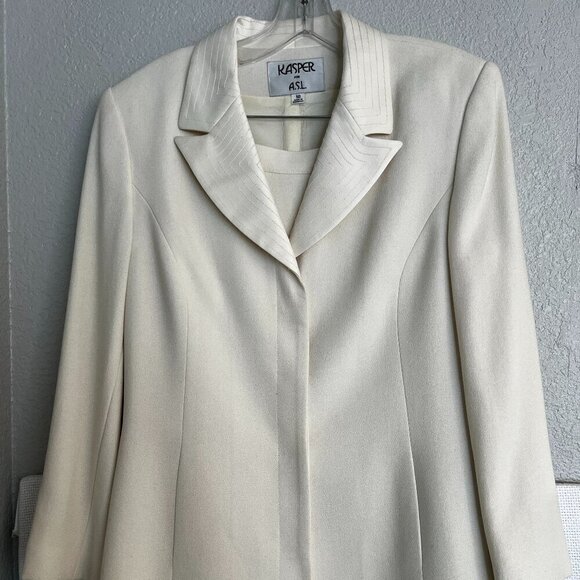 Kasper ASL Skirt Suit Size 10 NEW Two Piece Set Vintage White Career Business - Picture 1 of 16